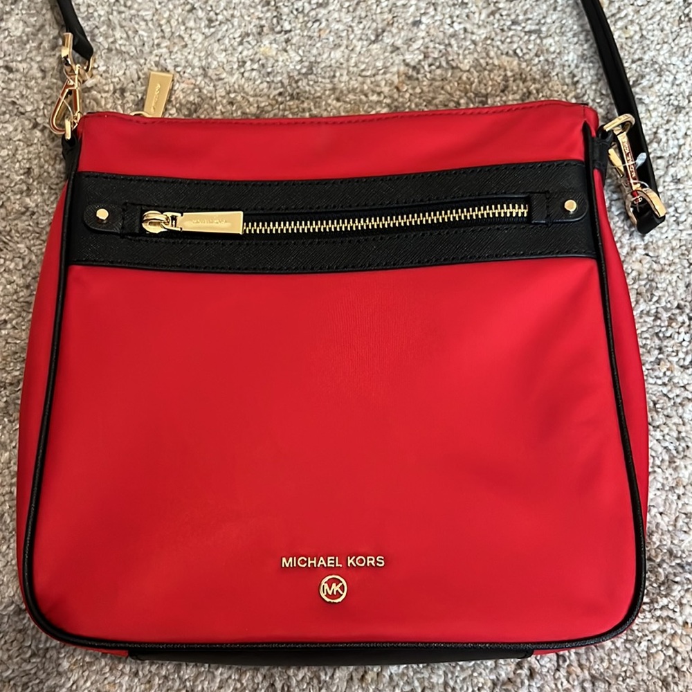 Michael kors red crossover purse